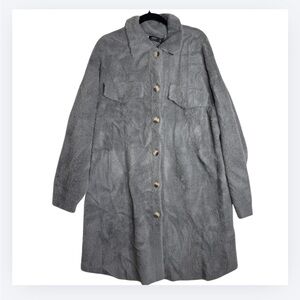 NWT Yest Long Plush Coat Size 14 and in Steel Grey